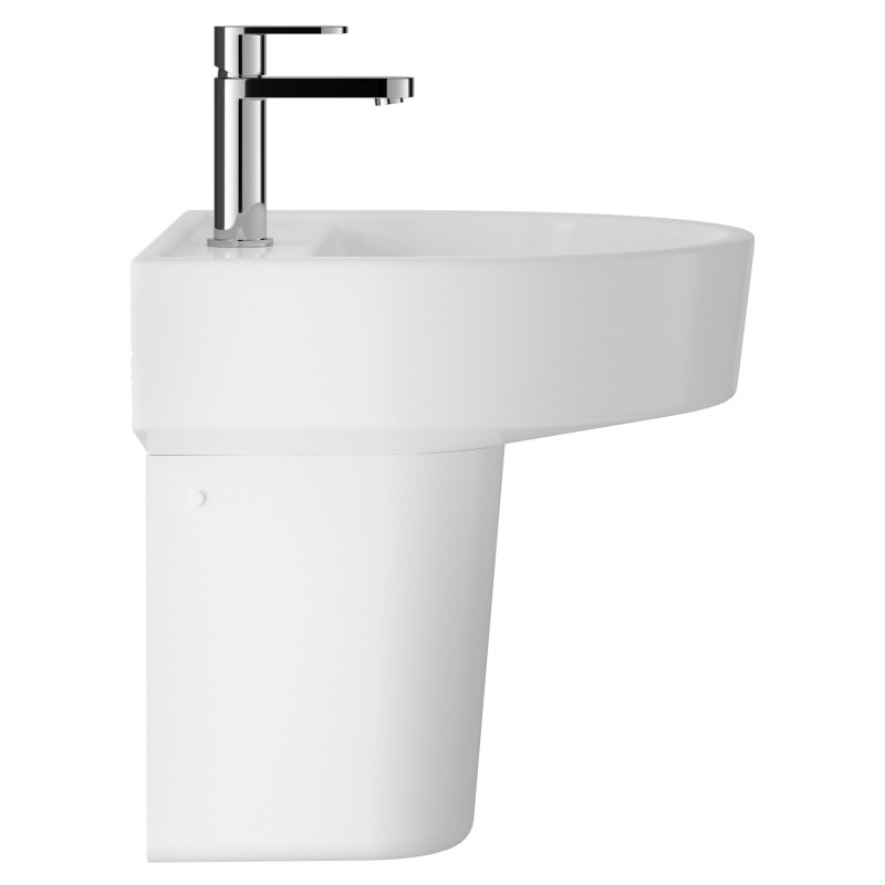 Luna 420mm (w) x 445mm (h) Basin & Semi Pedestal (1 Tap Hole) - Insitu