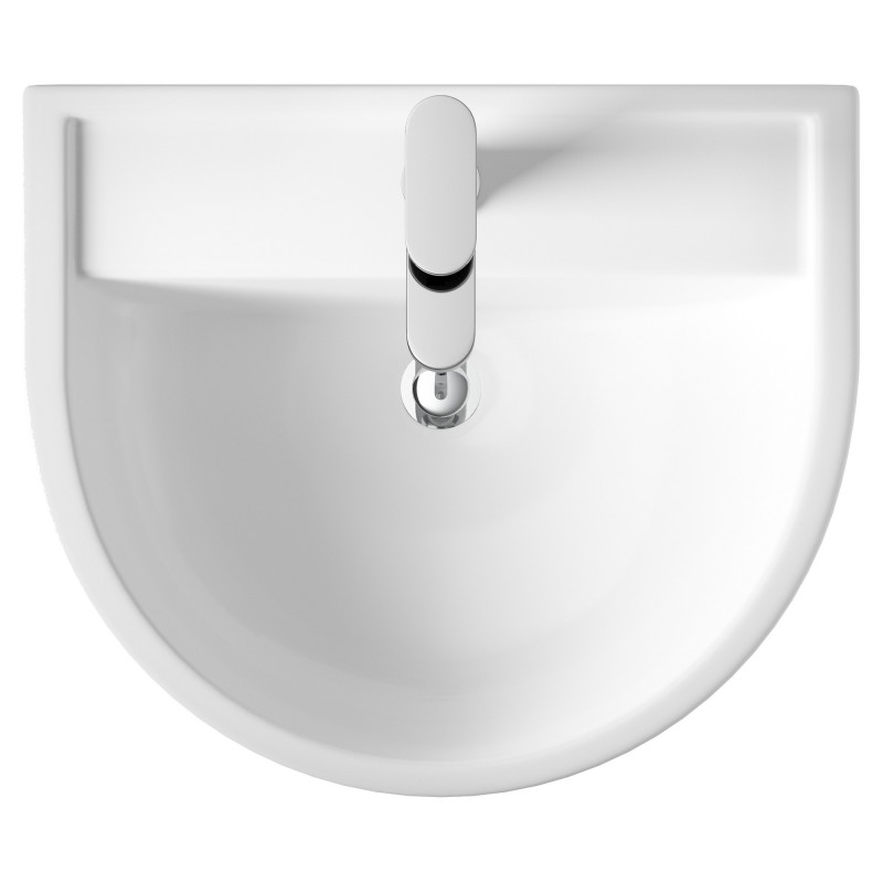 Luna 420mm (w) x 445mm (h) Basin & Semi Pedestal (1 Tap Hole) - Insitu