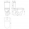 Luna 365mm (W) X 825mm (H) Close Coupled - Flush To Wall Toilet (Includes Soft Close Seat) - Technical Drawing
