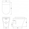 Luna Back to Wall Toilet Pan and Soft Close Toilet Seat - Technical Drawing