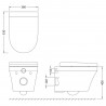 Luna 355mm (W) X 400mm(H) x530mm(d) Wall Hung Toilet (Includes Soft Close Seat) - Technical Drawing
