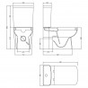 Arlo Close Coupled Toilet Pan Cistern and Soft Close Toilet Seat - Technical Drawing