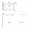 Arlo 550mm (w) x 445mm (w) Basin & Semi Pedestal (1 Tap Hole) - Technical Drawing