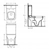 Arlo Short Projection Toilet Pan Cistern and Soft Close Toilet Seat - Technical Drawing