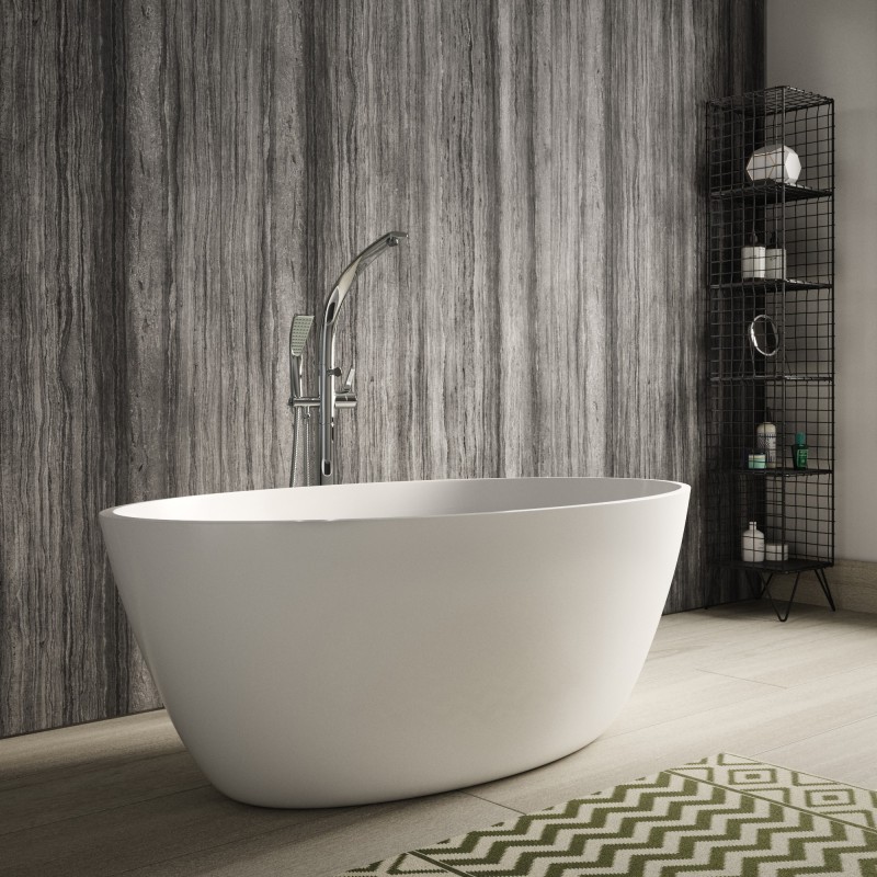 Grace 1510mm(L) x 760mm(W) Round Freestanding Bath (Includes Push Button Waste) - Insitu