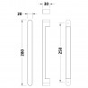 Chrome Round Shower Door Handle - Technical Drawing