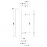 Chrome Square Shower Door Handle - Technical Drawing