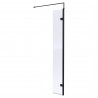 300mm x 1950mm Wetroom Hinged Return Screen with Black Fittings