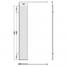 Fluted Wetroom 8mm Toughened Safety Glass Swing Return Screen 300mm (W) x 1950mm (H) - Brushed Brass - Technical Drawing