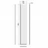 300mm Fluted Hinged Flipper Screen - Chrome - Technical Drawing