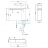 Sottile Chrome Mono Basin Mixer Tap - Technical Drawing