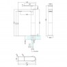Sottile Chrome High Rise Basin Mixer Tap - Technical Drawing