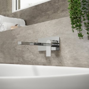 "Sottile" Chrome Wall Mounted Single Lever Basin Mixer Tap