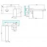 Sottile Chrome Wall Mounted Single Lever Basin Mixer Tap - Technical Drawing
