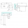 Willow Chrome Wall Mounted Single Lever Basin Mixer Tap - Technical Drawing