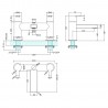 Willow Chrome Bath Shower Mixer Tap - Technical Drawing