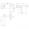 Drift Chrome Wall Mounted Single Lever Basin Mixer Tap - Technical Drawing