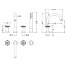 Revolution Chrome 4 Tap Hole Bath Mixer Tap - Technical Drawing