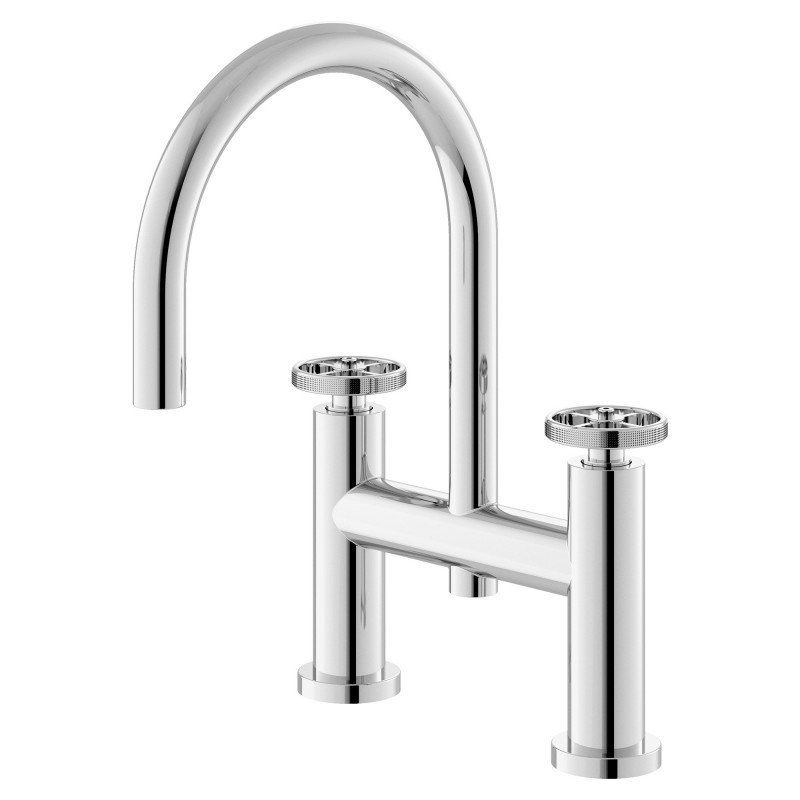 Reed Revolution Chrome Wheel Handle Swan Neck Bath Filler Tap