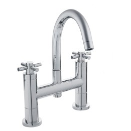 Tec Twin Cross Head Swan Neck Swivel Bath Filler