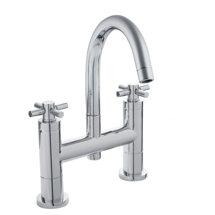 Tec Twin Cross Head Swan Neck Swivel Bath Filler