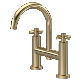 Tec Crosshead Brushed Brass Bath Filler