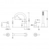 Tec Lever 4 Tap Hole Bath Shower Mixer - Technical Drawing