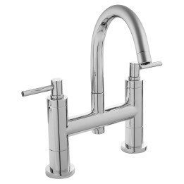 Tec Twin Lever Bath Filler Swan Neck Swivel Spout