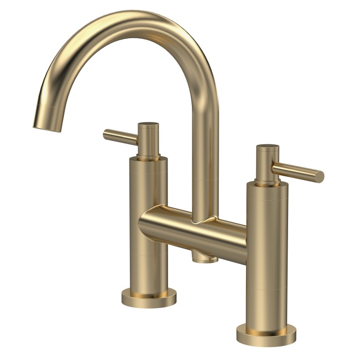 Tec Lever Brushed Brass Bath Filler