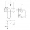 Round Wall Hung Bath Shower Mixer - Technical Drawing
