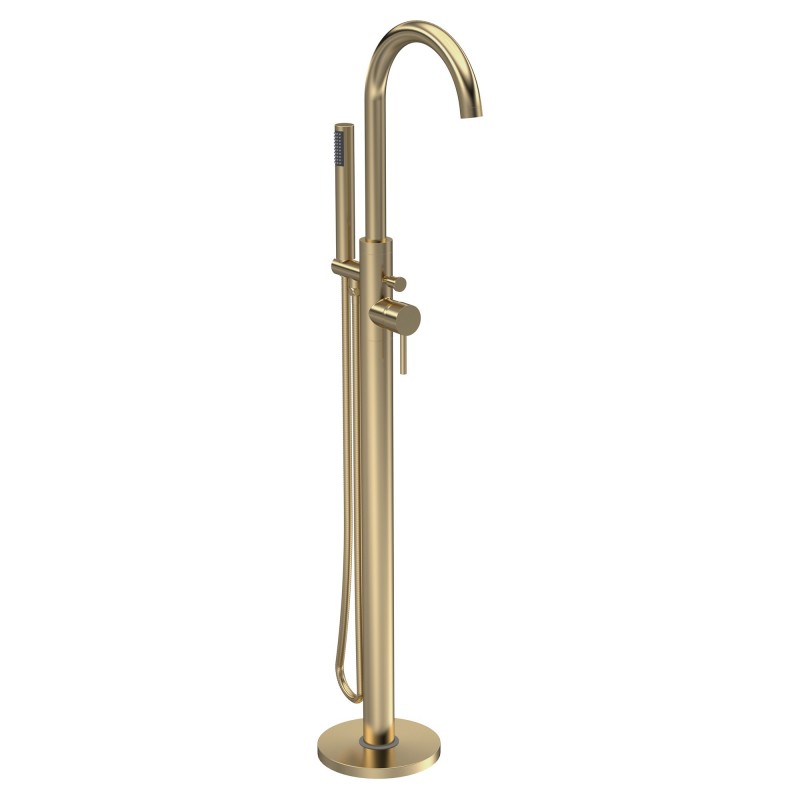 Brushed Brass Tec Lever Floorstanding Bath Shower Mixer