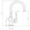 Tec Lever Brushed Brass Mono Basin Mixer - Technical Drawing