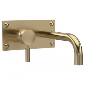 Tec Lever Brushed Brass Wall Mounted Basin Bath Filler