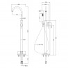 Matt Black Tec Lever Floorstanding Bath Shower Mixer - Technical Drawing