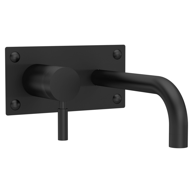 Tec Lever Matt Black Wall Mounted Basin Bath Filler