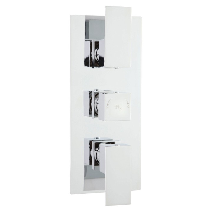 Chrome Art Thermostatic Triple Valve with Diverter