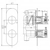 Indus Round Thermostatic Valve - Technical Drawing