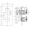 Lennox Square Thermostatic Valve with Concealed Diverter - Technical Drawing