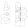 Reign Triple Concealed Thermostatic Valve Oval Plate - Technical Drawing