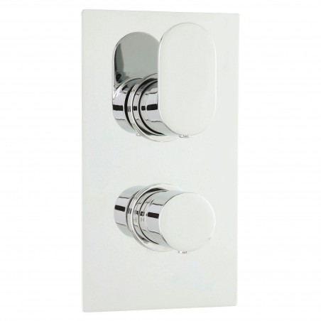 Reign Twin Concealed Thermostatic Valve Rectangular Plate