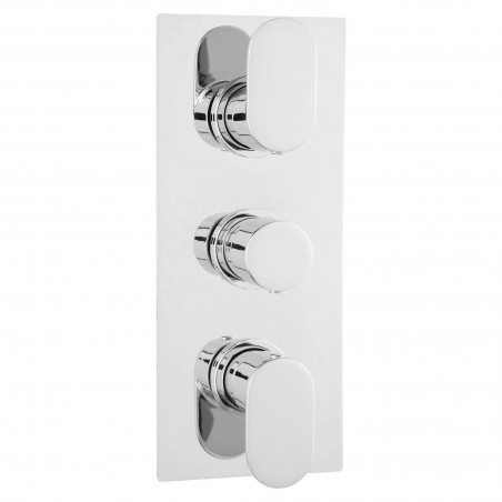 Chrome Reign Thermostatic Triple Valve with Diverter