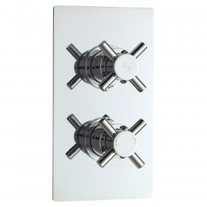 Kristal Twin Concealed Thermostatic Valve Rectangular Plate