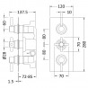 Tec Pura Plus Triple Thermostatic Valve Rectangular Plate - Technical Drawing