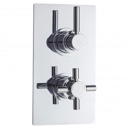 Tec Pura Twin Concealed Thermostatic Valve Rectangular Plate