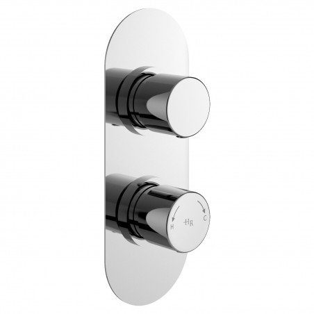 Chrome Round Twin Concealed Thermostatic Shower Valve
