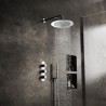 Chrome Round Twin Concealed Thermostatic Shower Valve with Diverter - Insitu