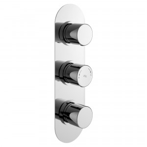Chrome Round Triple Concealed Thermostatic Shower Valve
