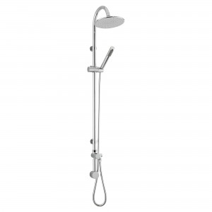 Destiny Round Chrome Shower Column with Concealed Outlet Elbow & Hand Shower