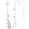 Destiny Round Chrome Shower Column with Concealed Outlet Elbow & Hand Shower - Technical Drawing