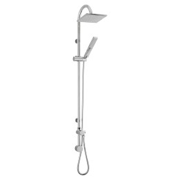 Worth Square Chrome Shower Column with Concealed Outlet Elbow & Hand Shower